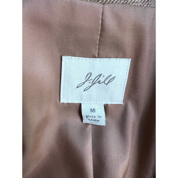 J. Jill Womens Tan Linen Blazer Jacket With 3/4 Sleeves & Button Closures size m - Picture 4 of 6
